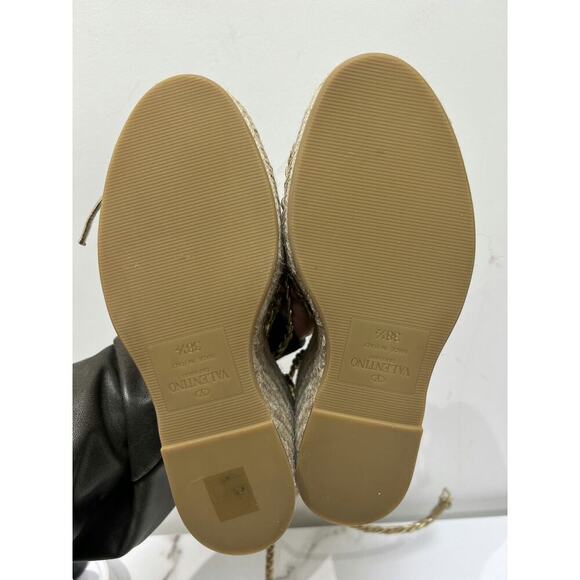 Valentino Garavani Gold Studded Espadrille Wedges - Size 38,5 - Picture 2 of 6